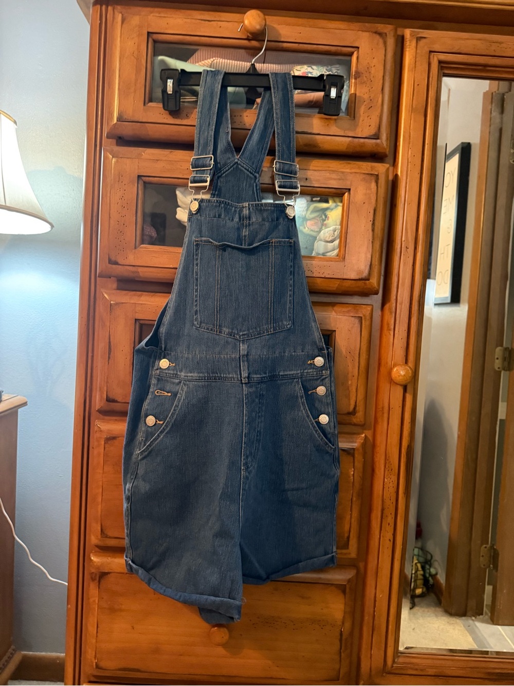 HALARA Dark Blue Denim Shortalls Overalls